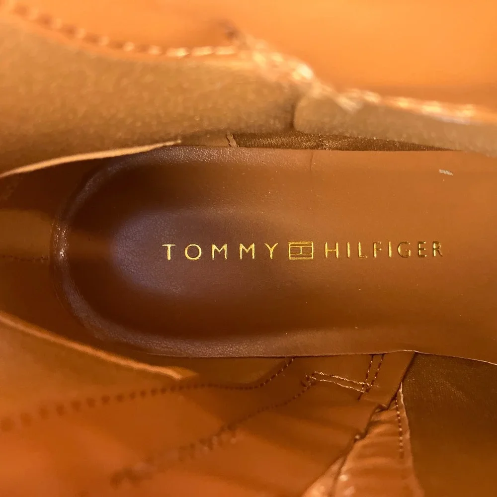 Tommy Hilfiger Ivaide Ankle Boots Tan Gold Buckle Side Zip 5.5 M NIB Orig $129 - Picture 11 of 14
